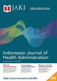 JURNAL ARS : ADMINISTRASI KESEHATAN INDONESIA (JAKI) VOL 8 NO 1