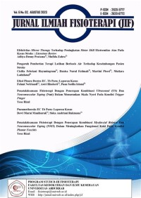 JURNAL FISIOTERAPI : JURNAL ILMIAH FISIOTERAPI VOLUME 6, NOMOR 1