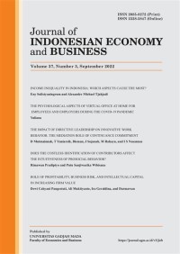 JURNAL : JORNAL OF INDONESIAN ECONOMY and BUSISNESS VOLUME 38, NUMBER 3