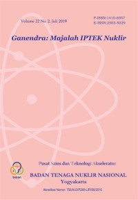 JURNAL RADIOLOGI : GANENDRA: MAJALAH IPTEK NUKLIR VOLUME 22, NOMOR 2
